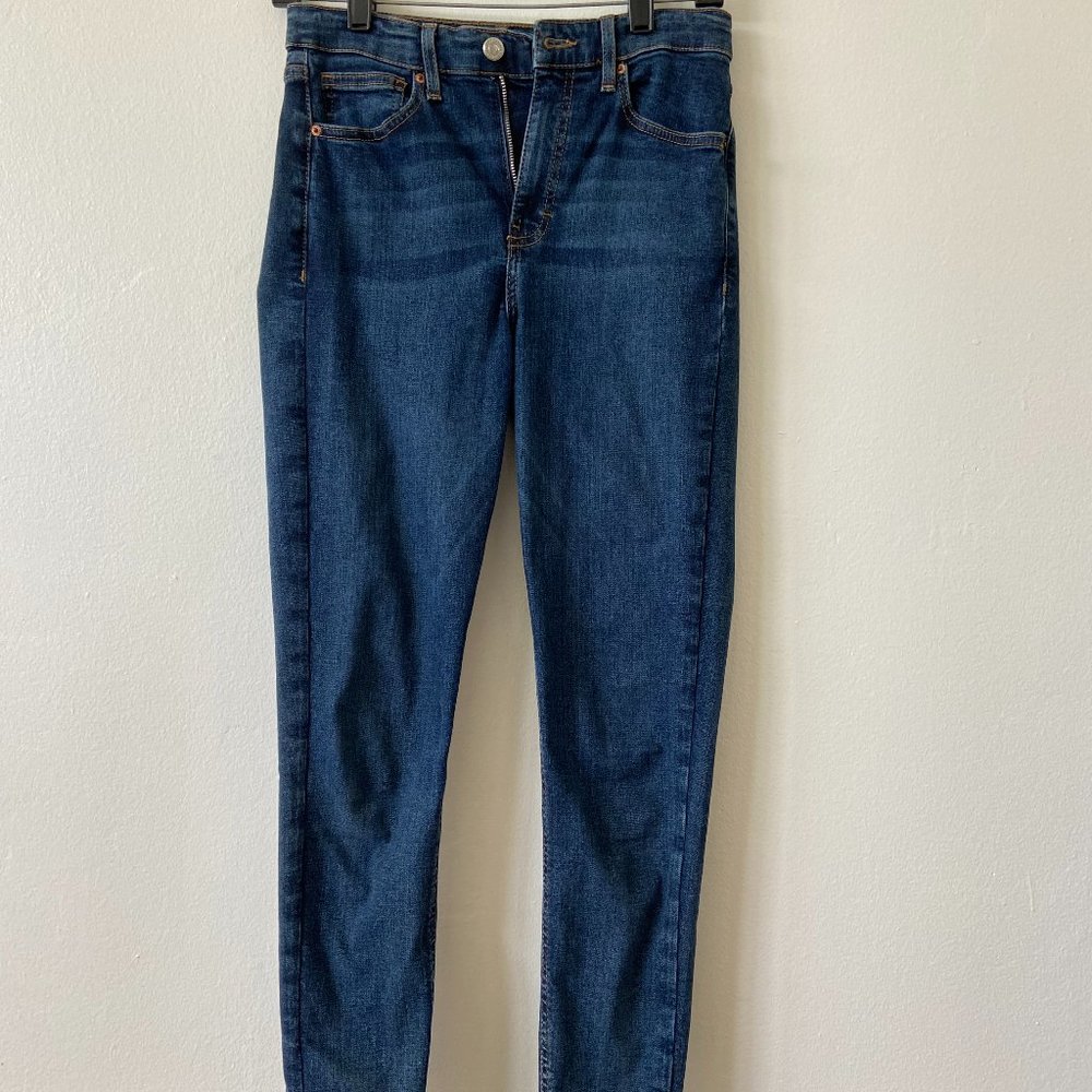 High-Waisted Denim Skinny Jeans